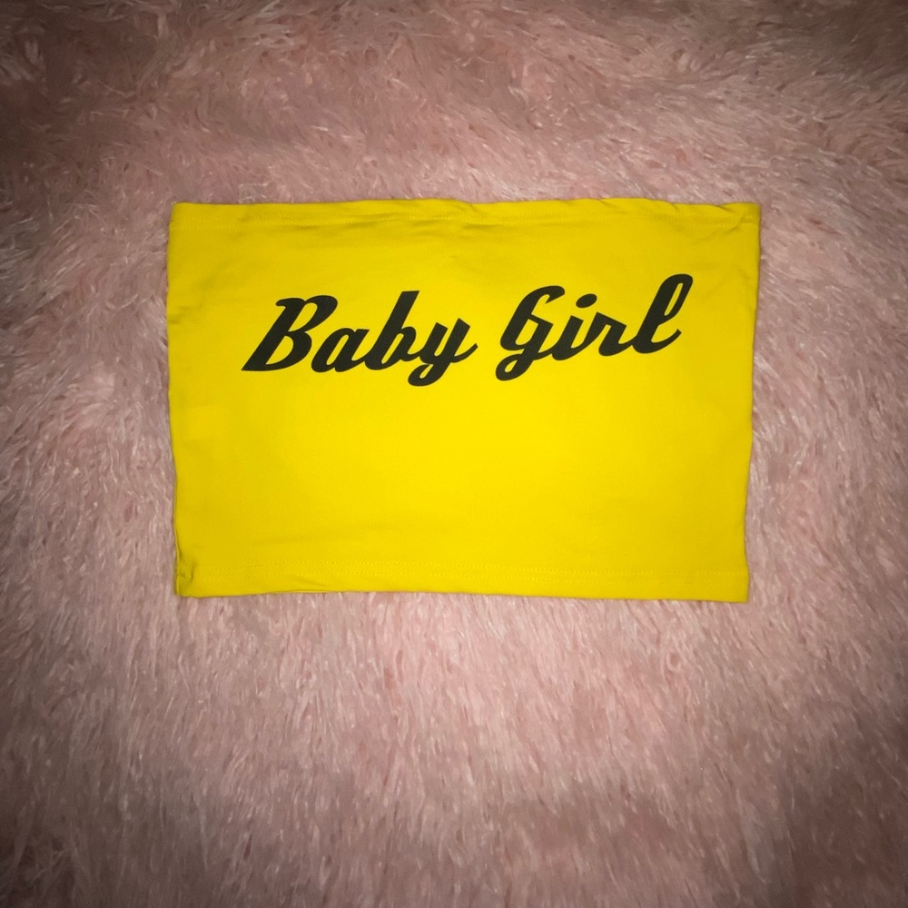 ❤️ BUNDLE 3 for $20 ❤️Yellow “BABY GIRL” Tube Top